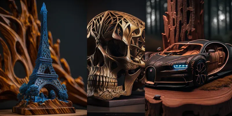 3D Wooden Objects generated by undefined