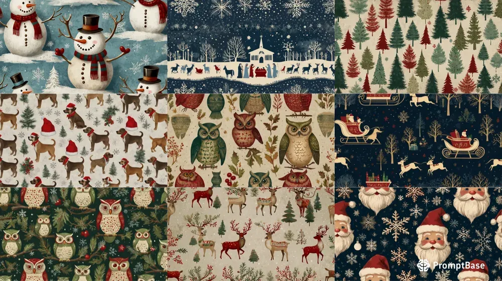 Vintage Retro Christmas Patterns
