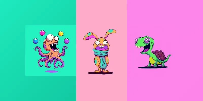Funky Cartoon Animal Illustrations generated by undefined