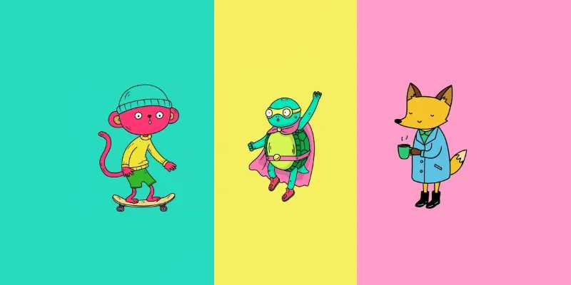 Whimsical Doodle Animal Characters generated by undefined
