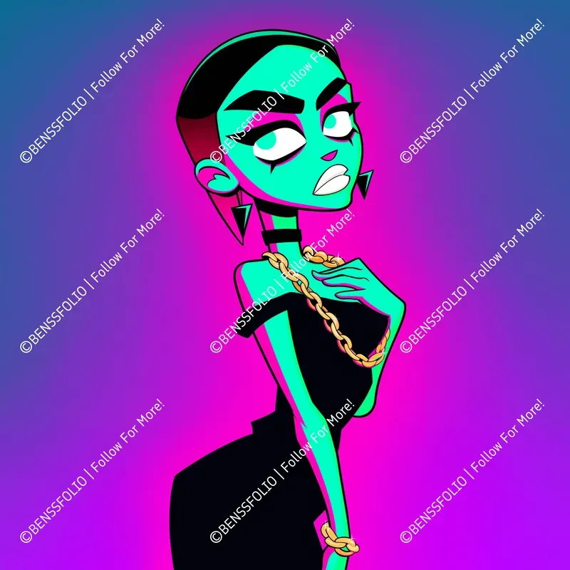 Neon Profile Picture Illustrations