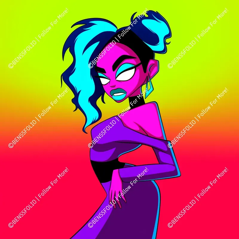 Neon Profile Picture Illustrations