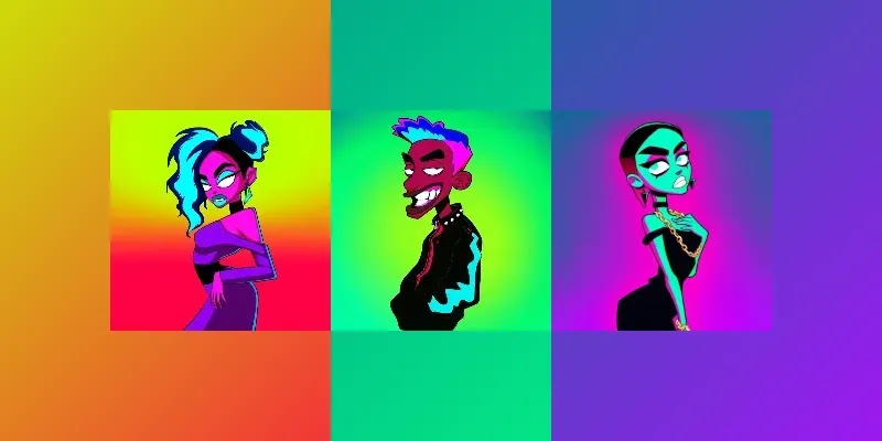 Neon Profile Picture Illustrations generated by undefined