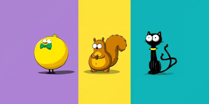 Quirky Cartoon Animal Characters generated by undefined