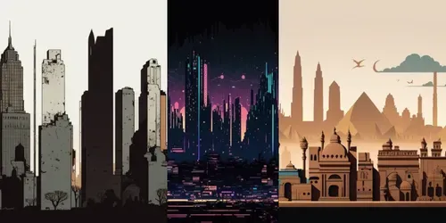 Urban Skylines generated by midjourney