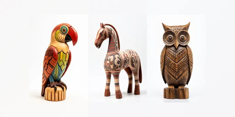 Wood Carvings By Kuna Indians Panama generated by undefined