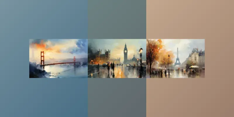 Romantic City Oil Paintings Generator generated by undefined