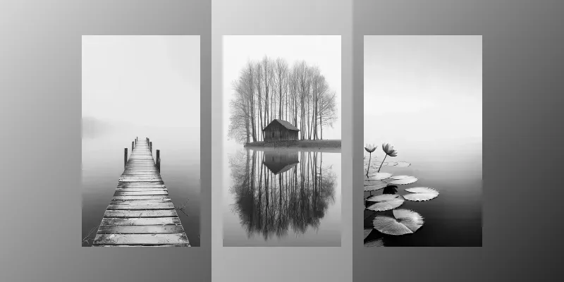 Serene Bw Nature Shots generated by undefined