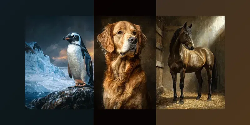 Rembrandt Style Animal Shots generated by undefined