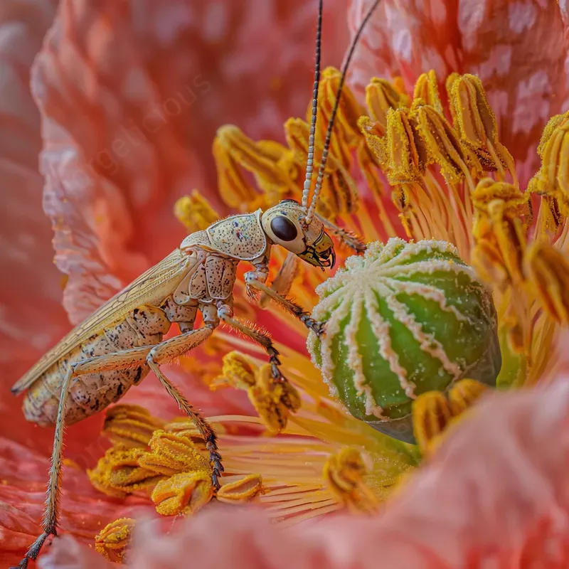 Exotic Insects On Blooms