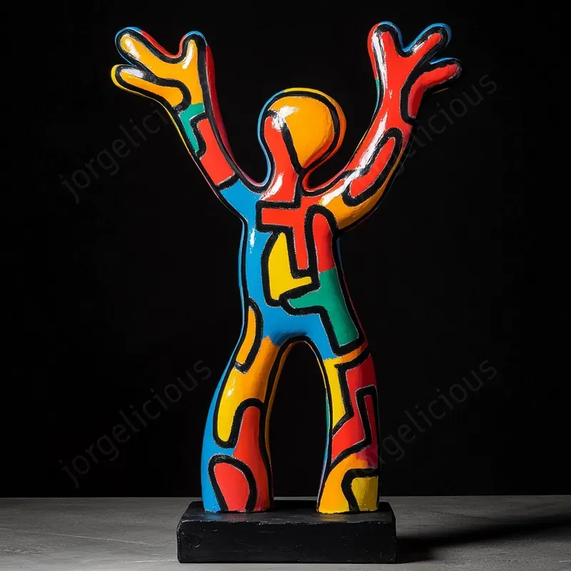 Energetic Sculptures In Haring Style