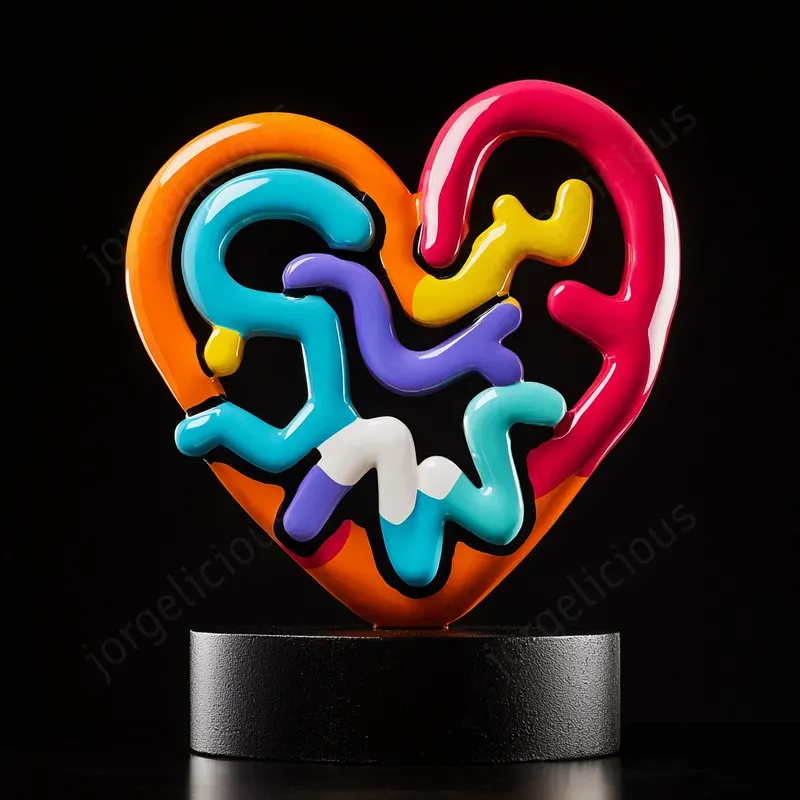 Energetic Sculptures In Haring Style