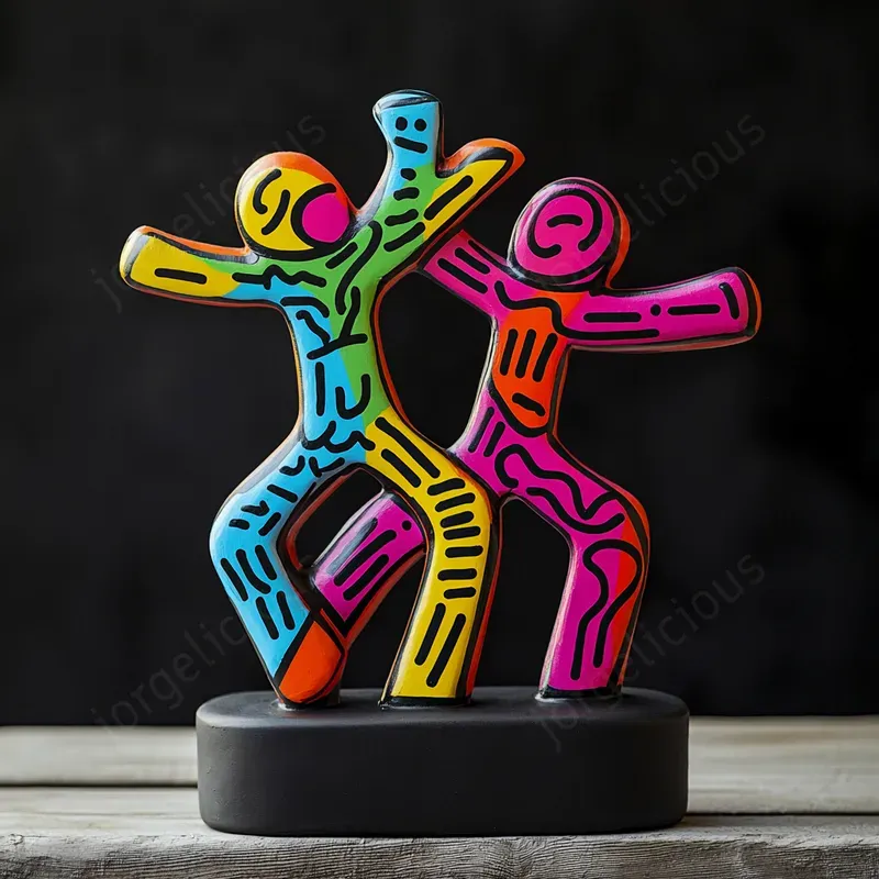 Energetic Sculptures In Haring Style
