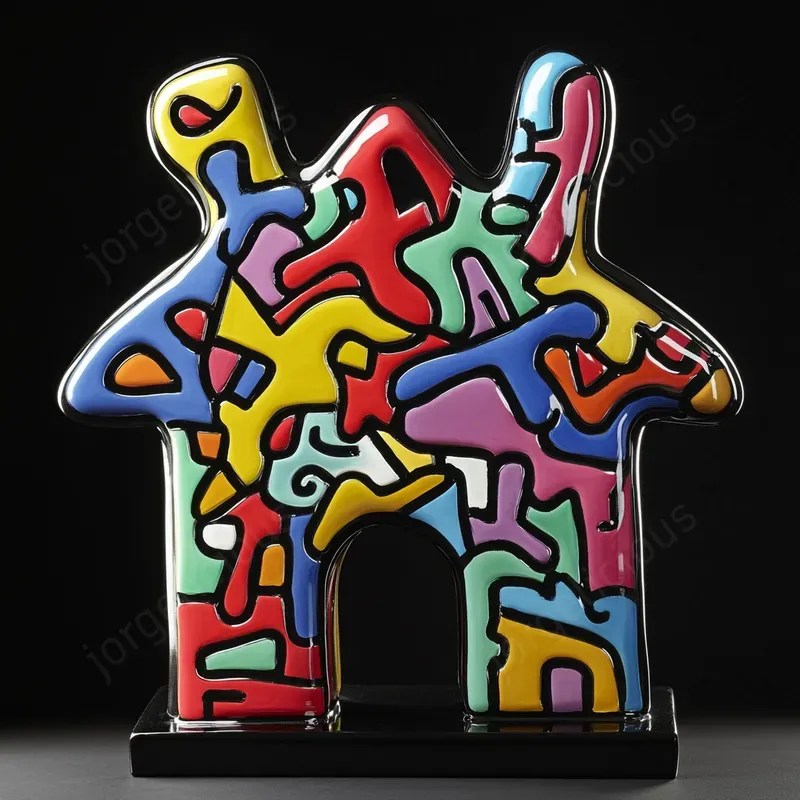 Energetic Sculptures In Haring Style