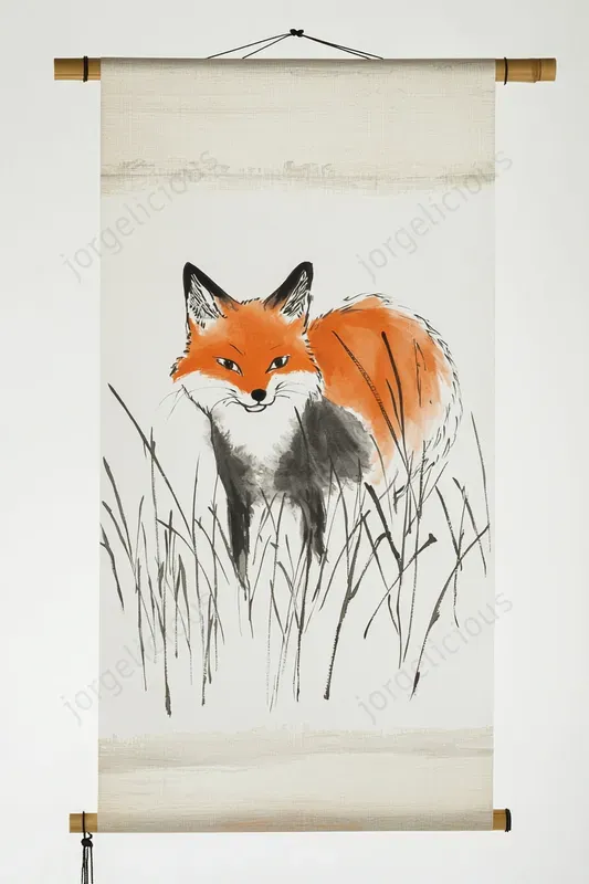 Minimalist Japanese Scroll Art