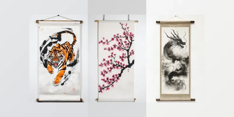 Minimalist Japanese Scroll Art generated by undefined