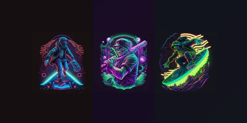 Neon Tshirt Graphics generated by undefined
