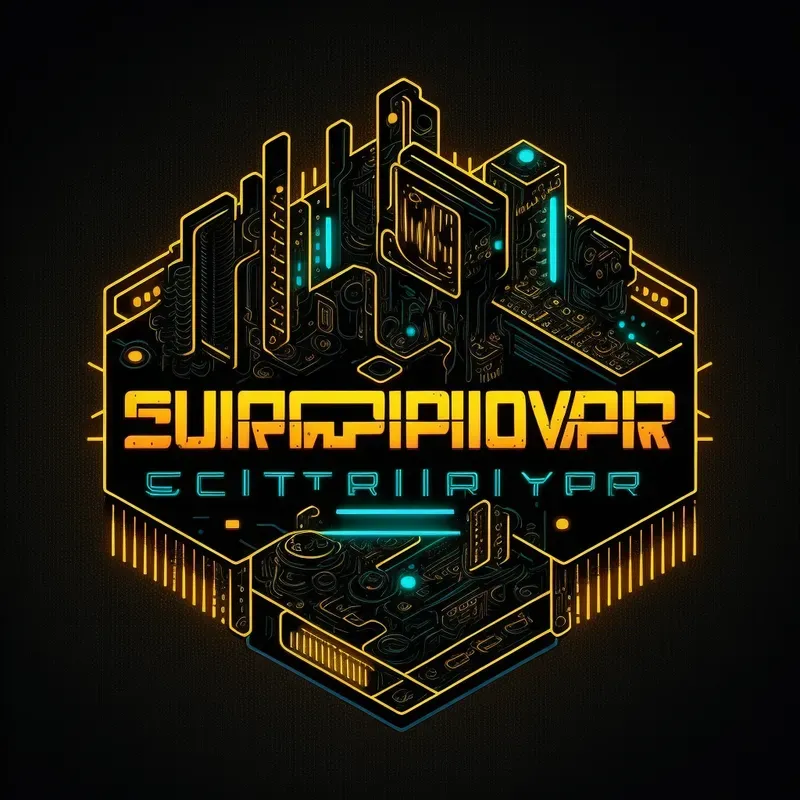 Cyberpunk Style Technology Logos