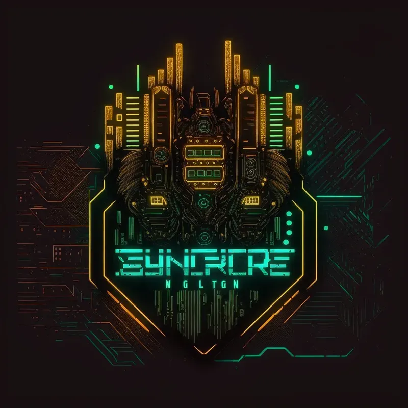 Cyberpunk Style Technology Logos