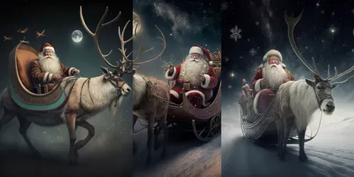 Santas In A Sleigh generated by midjourney