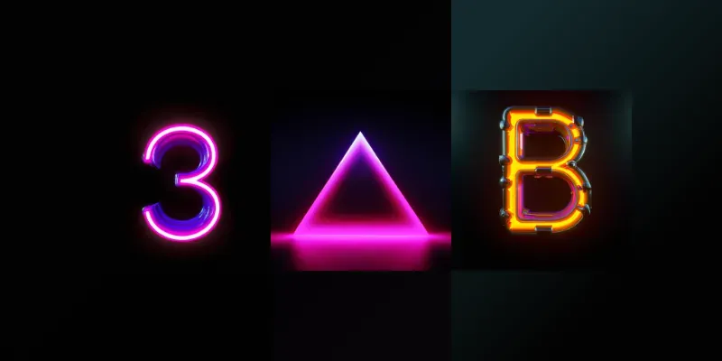 Neon Letters Numbers Symbols generated by undefined