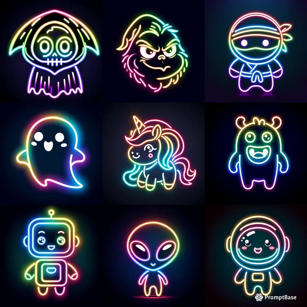 Cute Little Neon Avatars