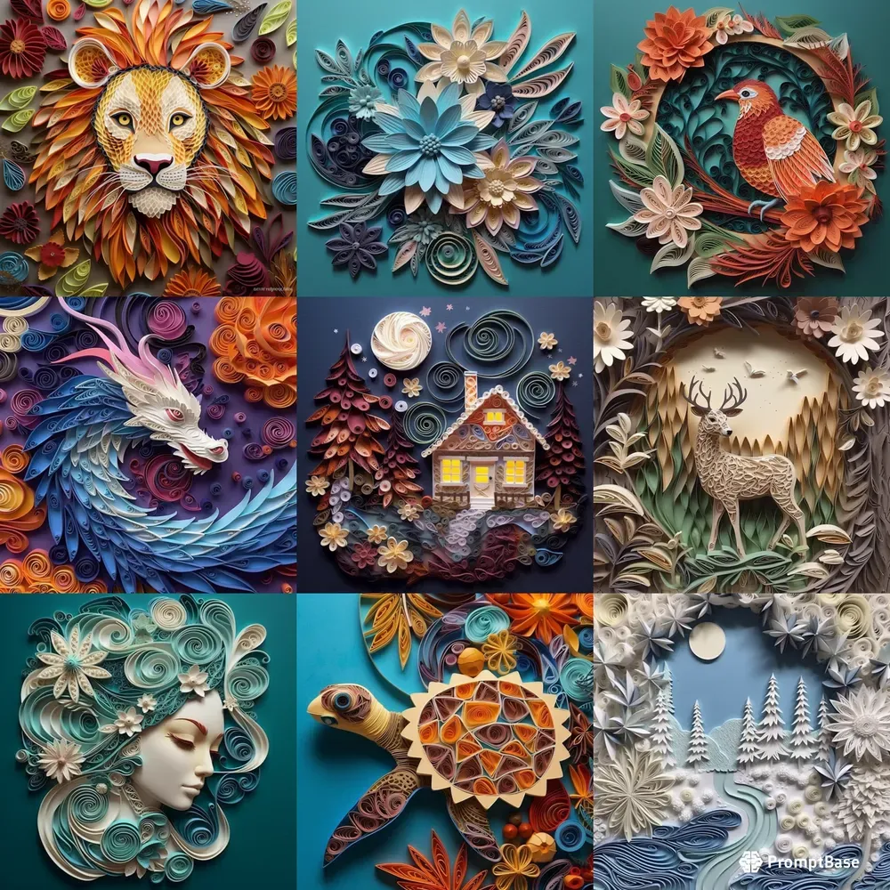 Realistic Artistic Art Paper Compositions
