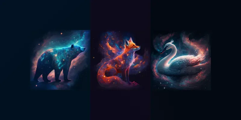 Celestial Creatures And Fantastical Beasts In The Skies generated by undefined