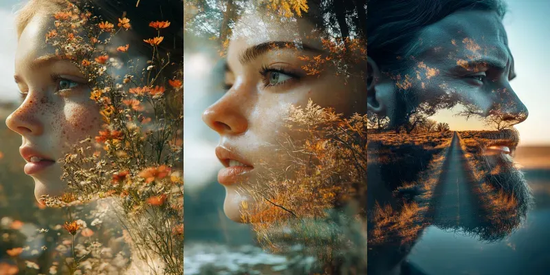 Double Exposure Portraits generated by undefined