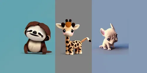 Cute 3D Animals generated by promptbase