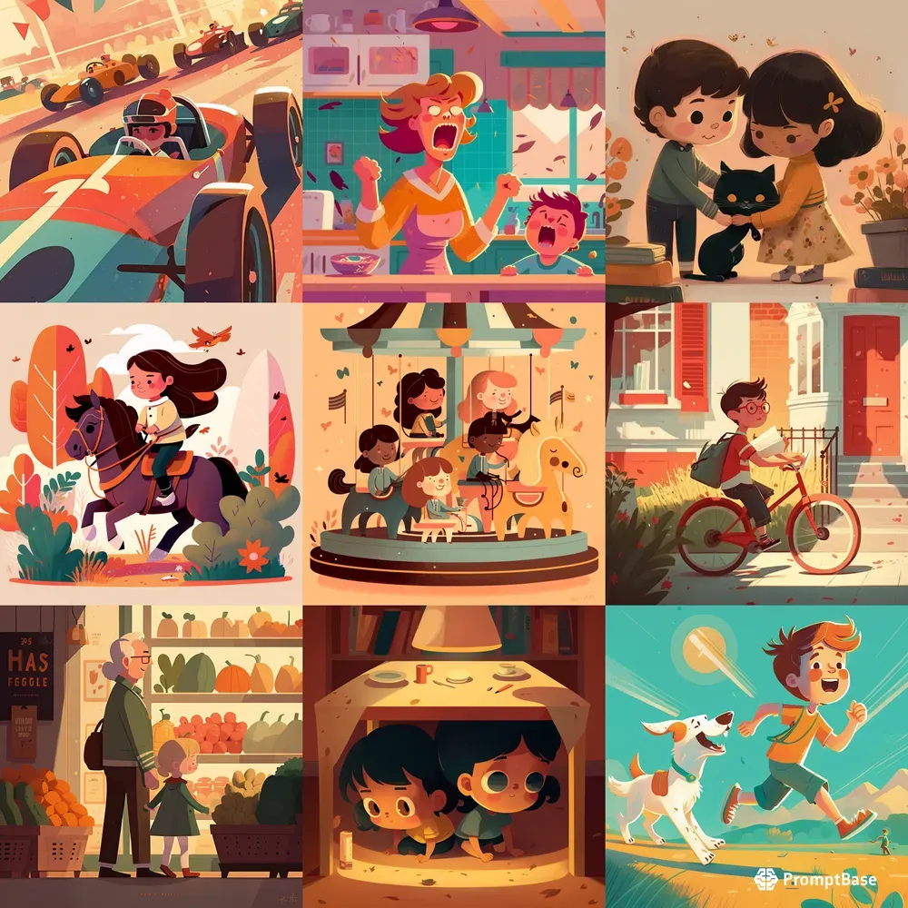 Children Books Vintage Cartoon Style