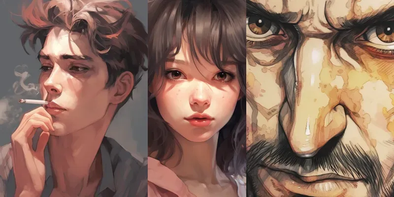 Emotive Closeup Portraits generated by undefined