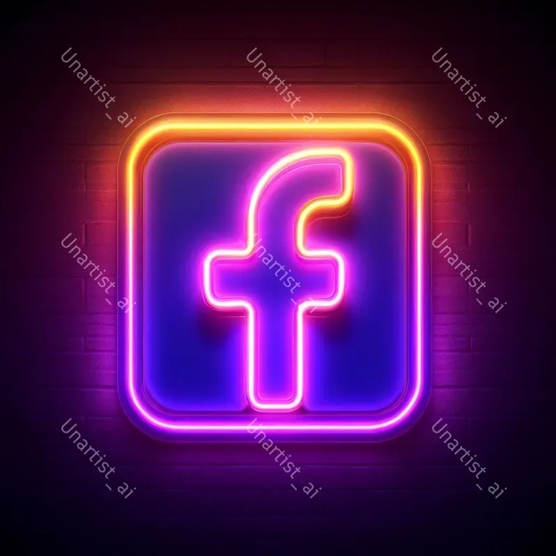Neon Social Media Logos