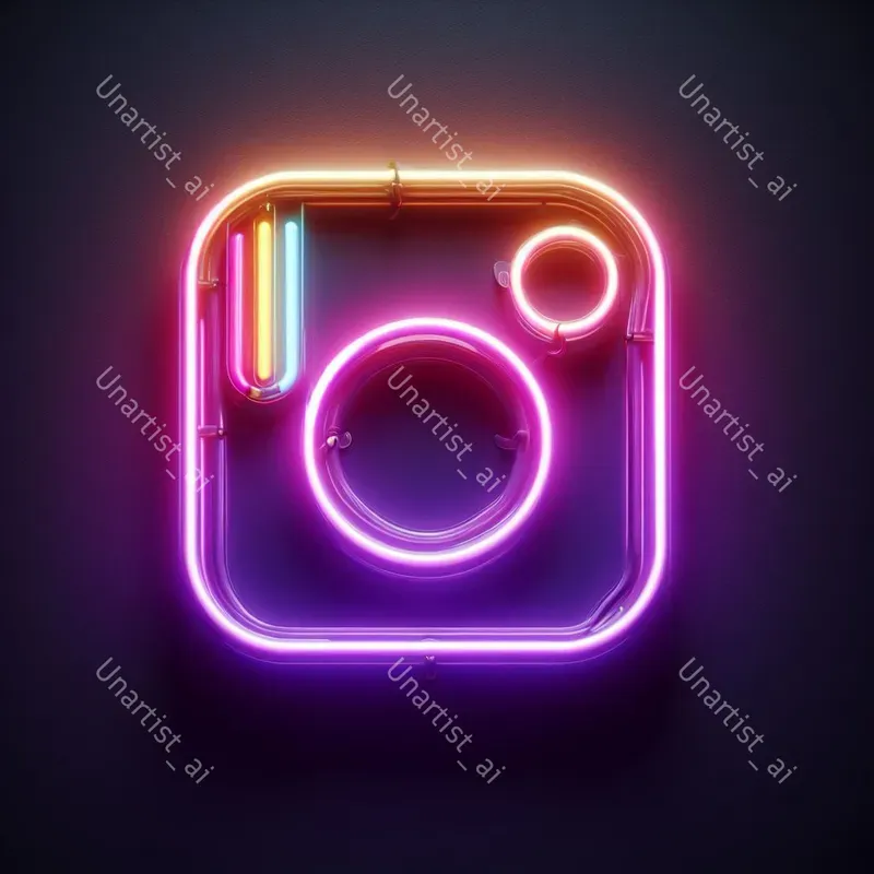 Neon Social Media Logos