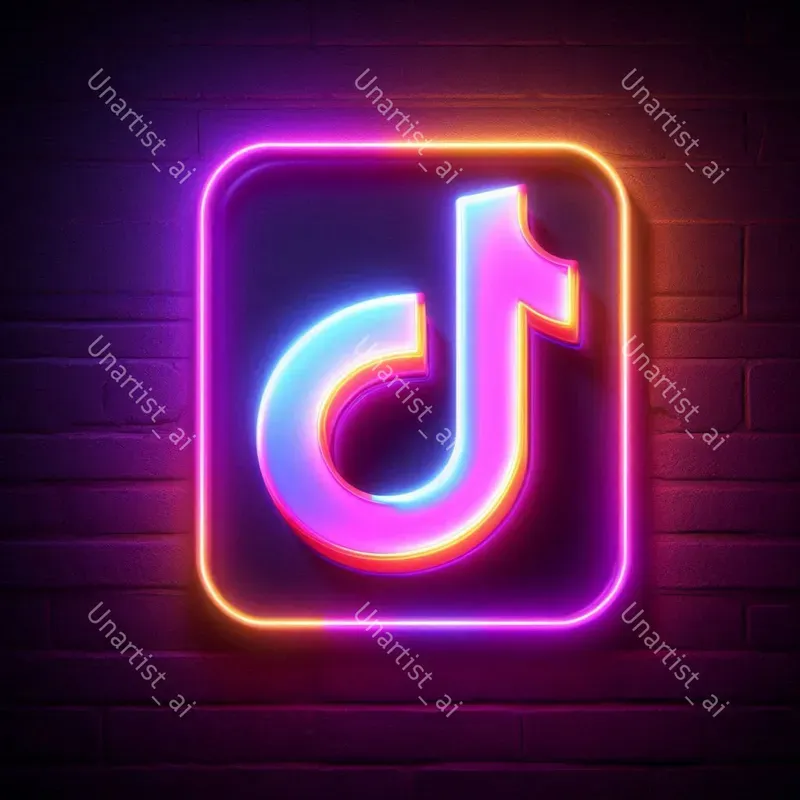 Neon Social Media Logos