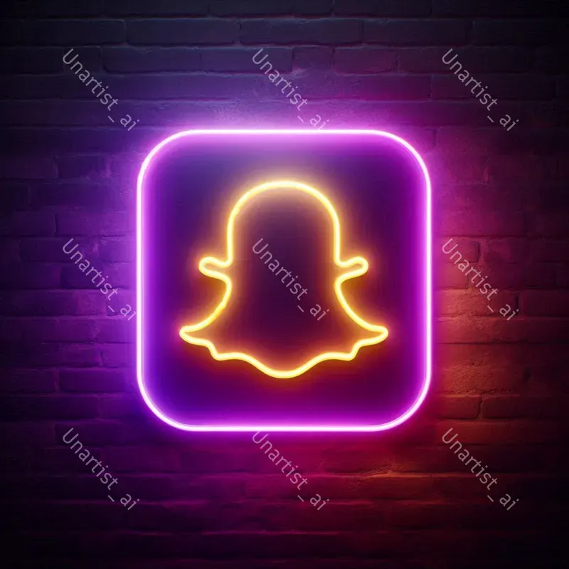 Neon Social Media Logos