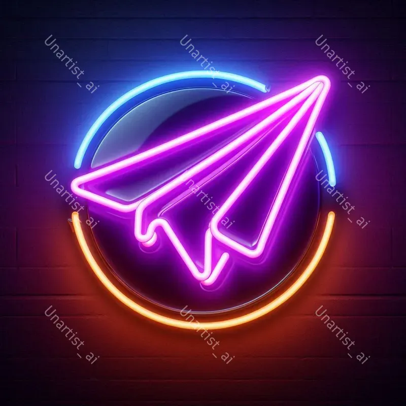 Neon Social Media Logos