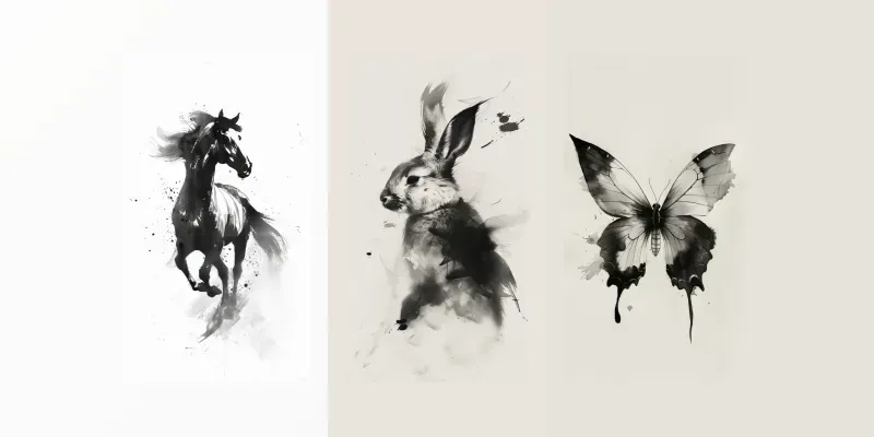 Ink Inspired Animals generated by undefined
