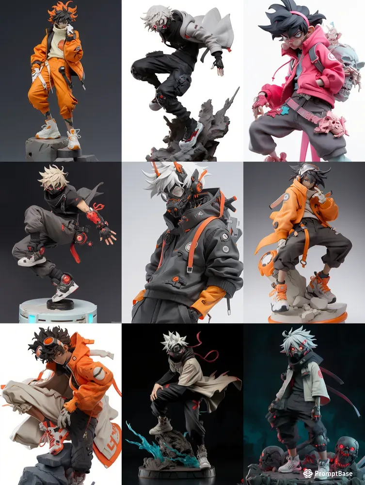 Animetech Style 3D Action Figurines