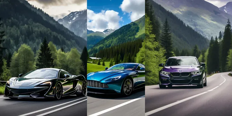 Stylish Cars Driving In Valley Nature generated by undefined