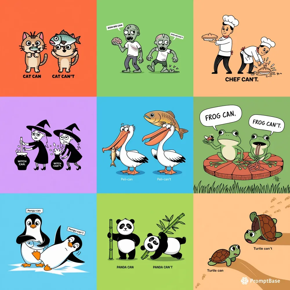 Quirky Character Contrasts Scenes