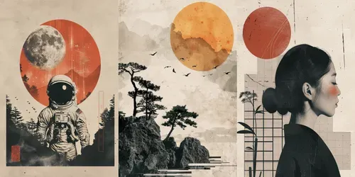 Minimalist Scandi Japandi Scenes generated by midjourney