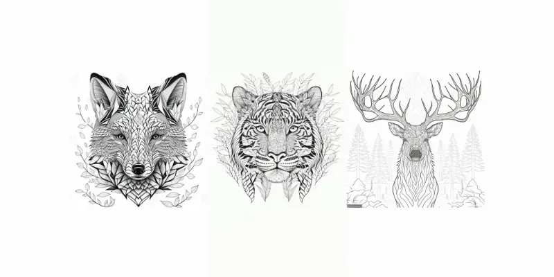Symmetrical Animals Coloring Books generated by undefined