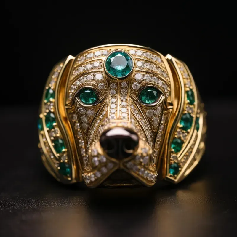 Gold Sculpted Ring Gem Elegance