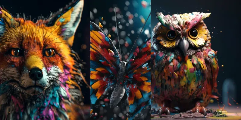Vibrant Lifelike Animals And People generated by undefined