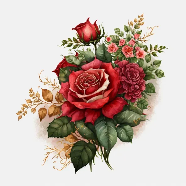 Watercolor Rose Bouquets