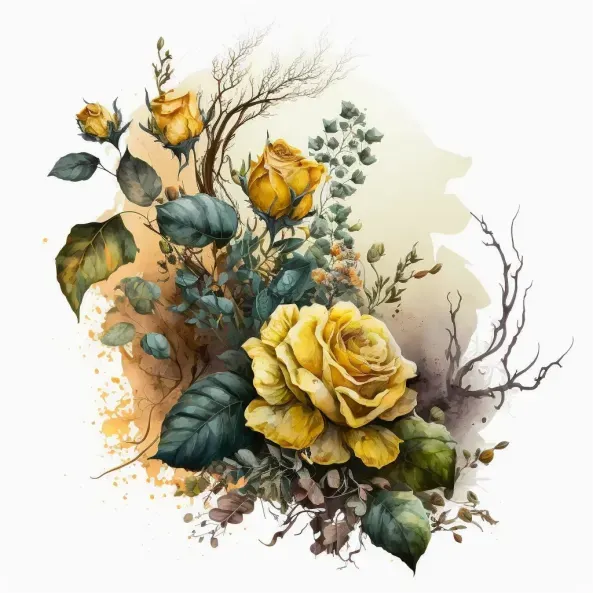 Watercolor Rose Bouquets