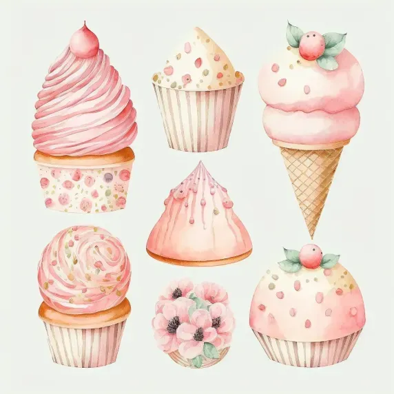 Watercolor Cupcakes
