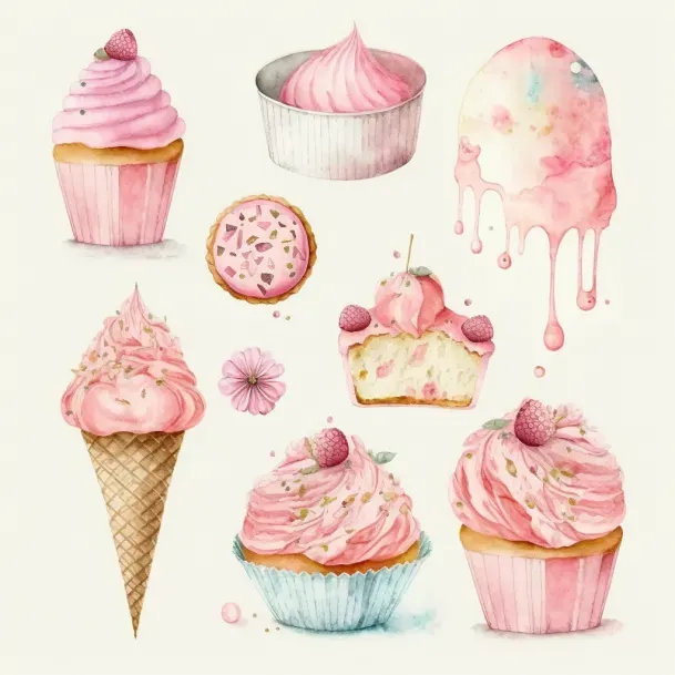 Watercolor Cupcakes