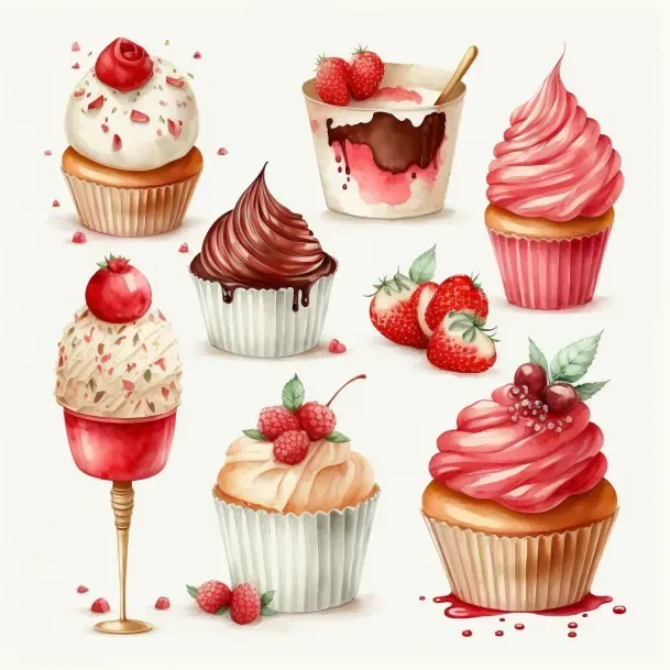 Watercolor Cupcakes